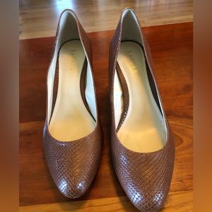 Ralph Lauren brown almond toe pump